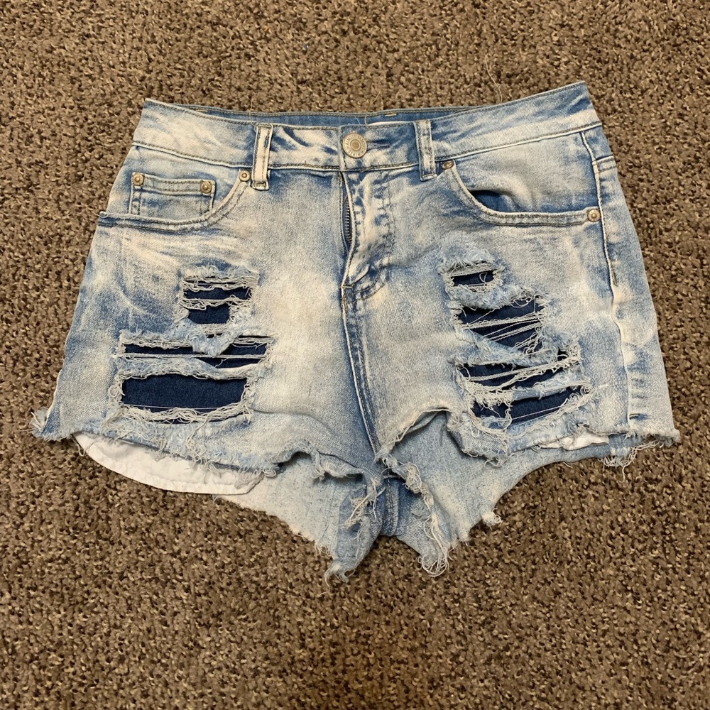 Almost famous high rise denim shorts
